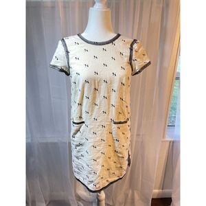 Madewell Size X-Small Linen Blend‎ Short Sleeve Cream Dress
